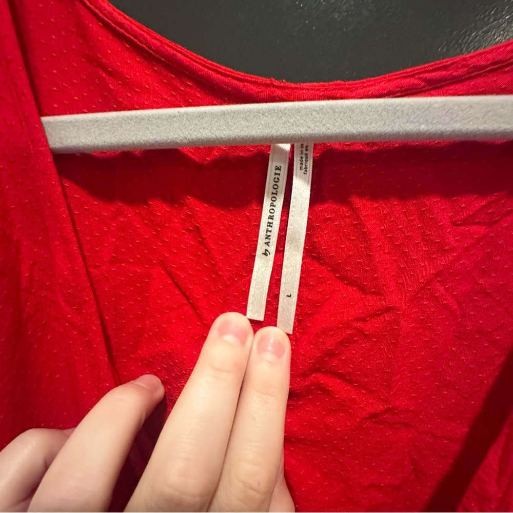 By Anthropologie Red Tie-Front Beach Dress - Picture 5 of 6